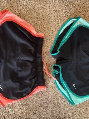 Nike Women’s Athletic Shorts Black with Coral and Teal Trim